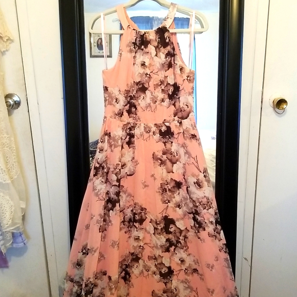 Pink Floral Formal maxi dress